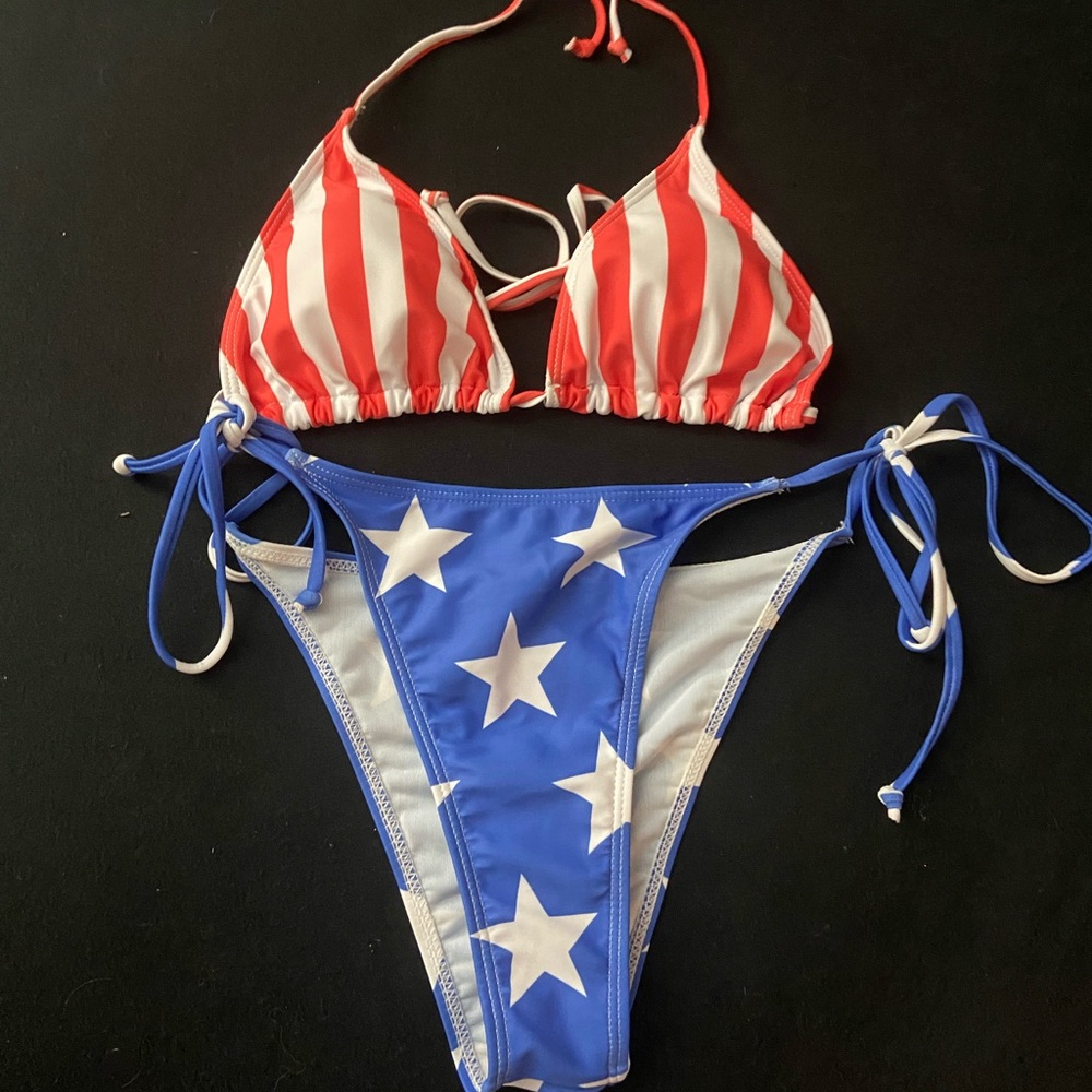 Fourth of July red white and blue bikini